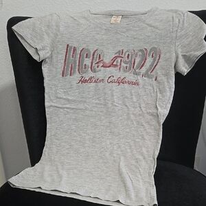 Vintage Y2K Hollister Red and Gray Short Sleeve Tee